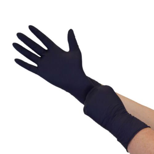 5mil Powder Free Black Nitrile Gloves Small 10x100