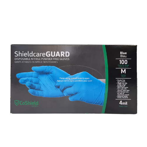 PF Blue Nitrile Gloves 4mil Medium, 10x100