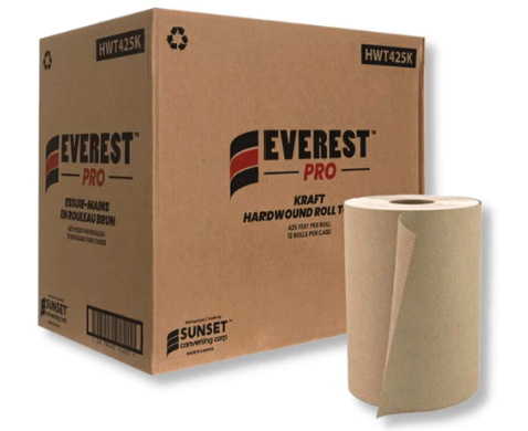 Everest 100% Recycled Natural Roll Towels, 12x425'