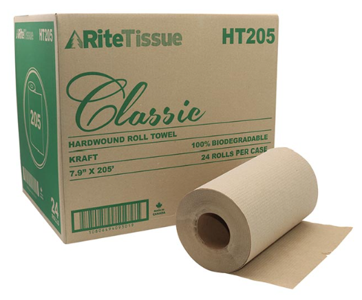 Rite Tissue 100% Recycled Classic Natural Roll Towels 24x205'