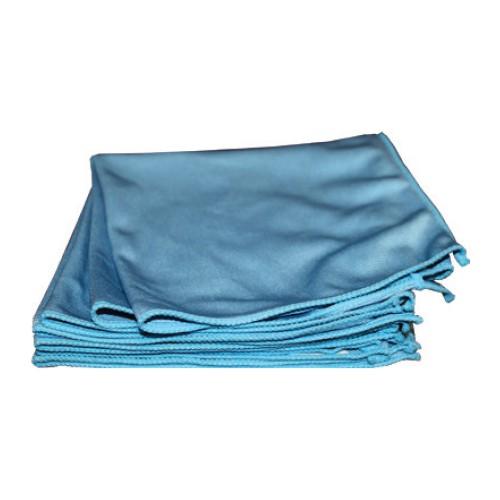Blue Microfiber glass towel 12/pkg