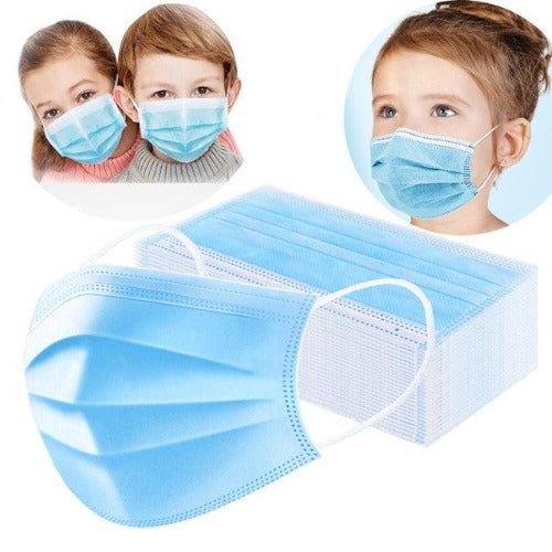 Child Size 3-Ply Disposable Face Masks (Non Medical), 50/pkg