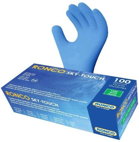 Blue Nitrile/Vinyl Blend Disposable Gloves, Medium  (Powder Free) 5mil, 100/box
