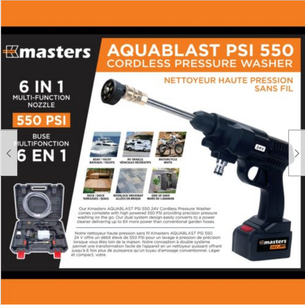 AquaBlast 24V Cordless Pressure Washer 550PSI