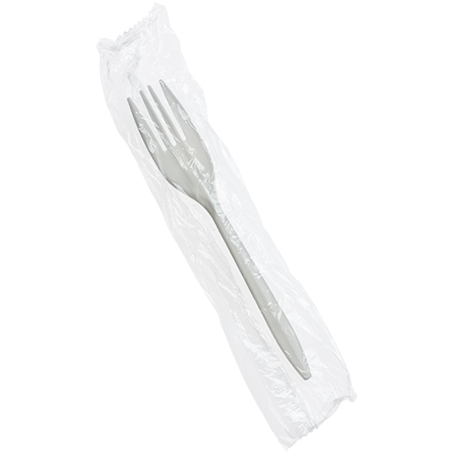 Fourchette blanche emballée individuellement, 1000/caisse