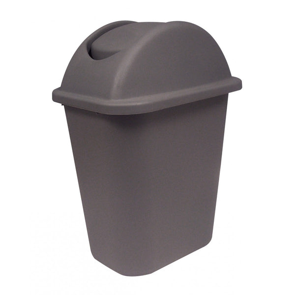Wastebasket w/swing lid - 24L, Brown